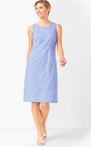 Talbots Lemons & Gingham Shift Dress